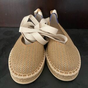 Rothy’s the Espadrille in Gold Stripe
